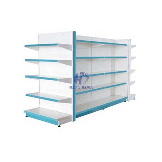 White double side shopping shelf