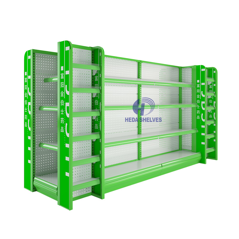 Supermarket me<x>tal display rack shelving for shopping