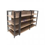 wood supermarket shelves